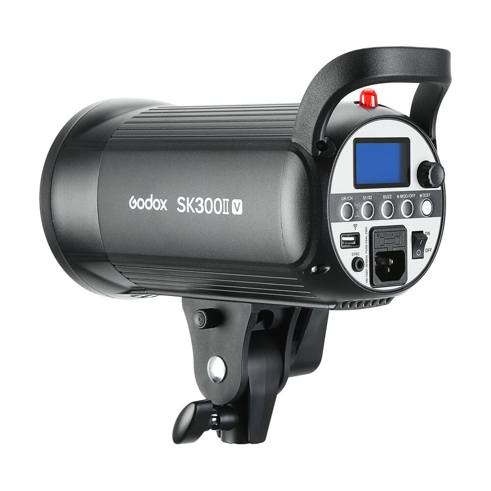 Godox SK300II-V Studio Strobe Flash with Reflector+60*90cm Grid Softbox+2M Stand