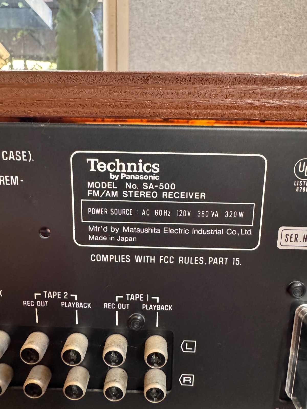 TECHNICS SA-500 AM FM PHONO STEREO RECEIVER