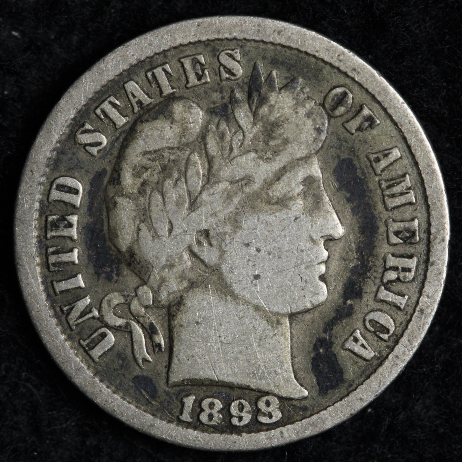 1898 Barber Silver Dime VF+ E210 RVCQ