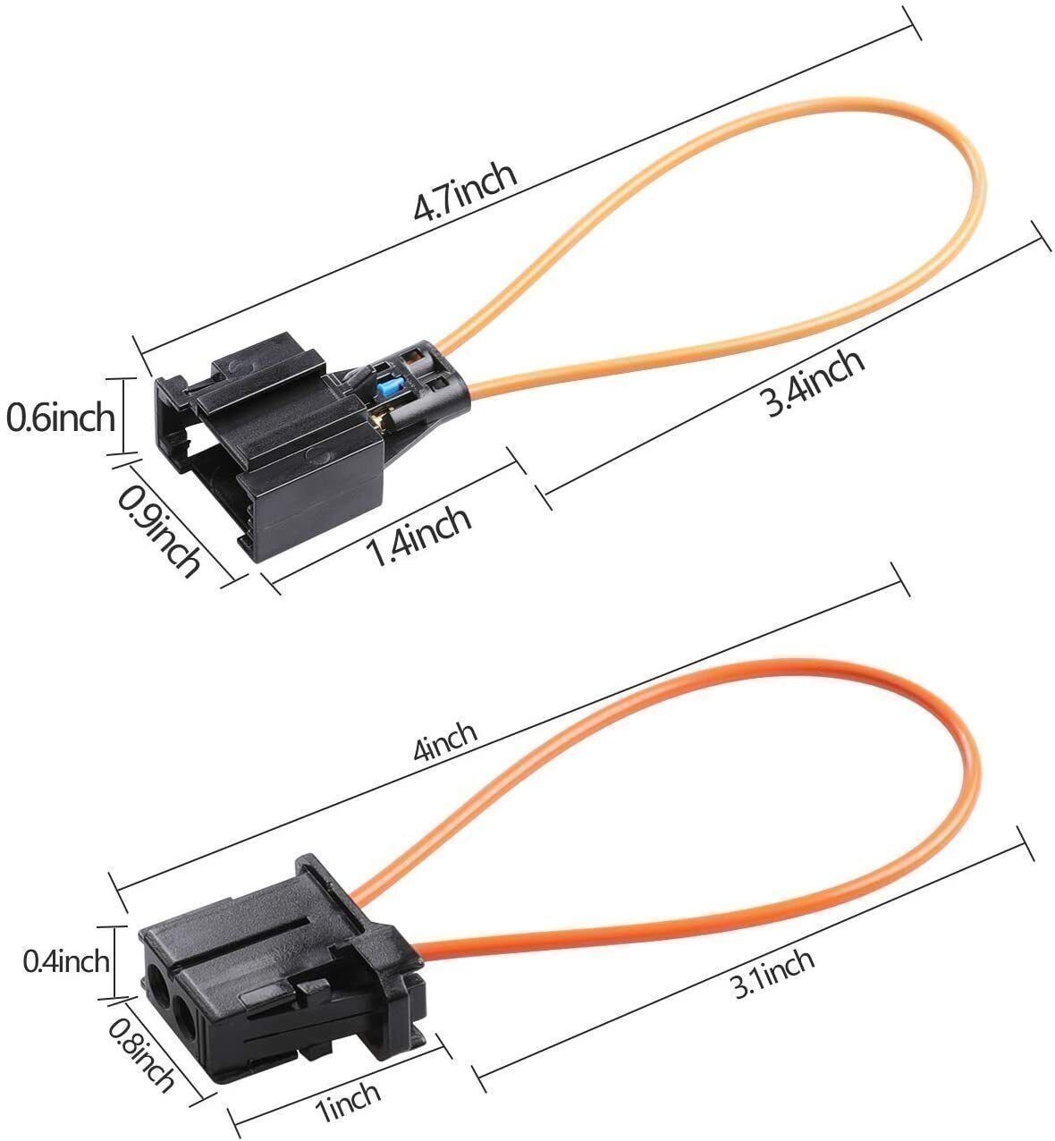 2 PAIR MOST FIBER OPTIC LOOP BYPASS MALE & FEMALE KIT ADAPTER FOR MERCEDES Xloic