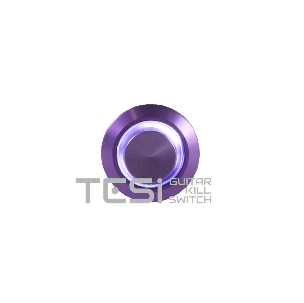 Tesi POCO 12MM LED Momentary Push Button Guitar Kill Switch Purple/White