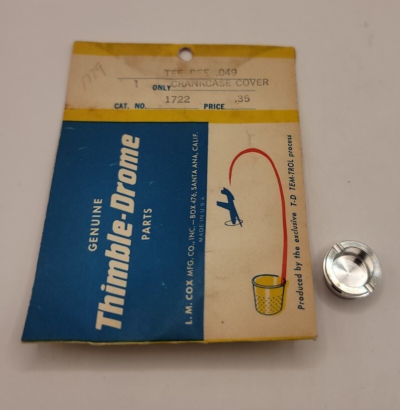 Cox Crank Case Cover Black Plate Tee Dee .049 .051 Thimble Drome Engine 1722