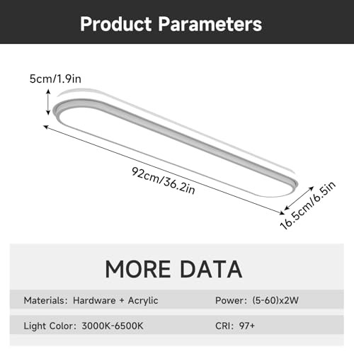 Smart LED Ceiling Light,36.2In 36.2 Inch Dimmable(Memory Function/CRI 97+) - B