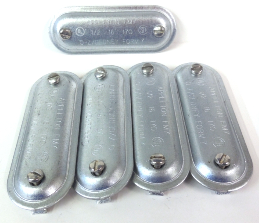 APPLETON ELECTRIC,  APP170IGSA,  1/2" FM7, FORMTITE STAMPED COVER, NEW LOT OF 5