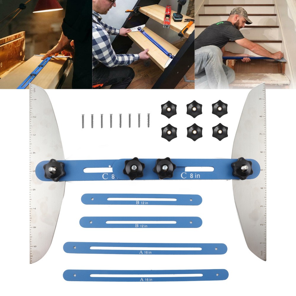 Stair Tread Template Tool Stair Tread jig Gauge Measuring Tool for Stairs Risers