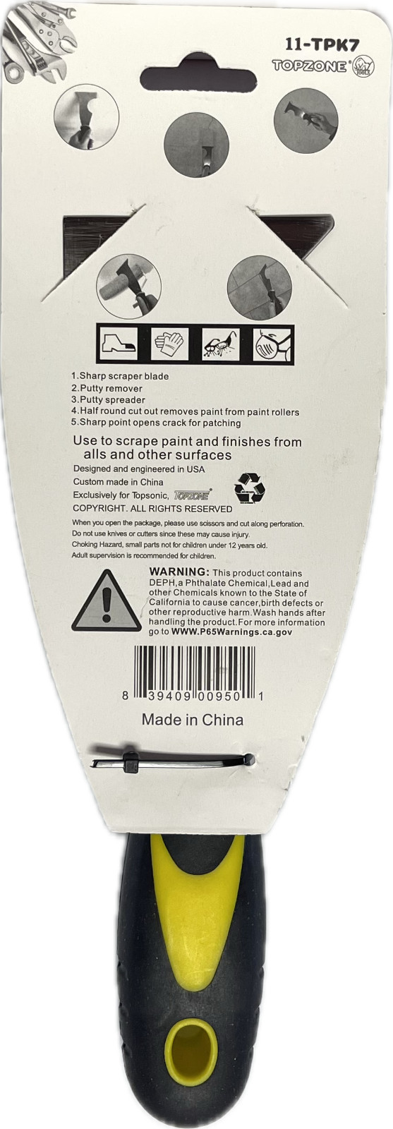 5-in-1 Professional Stainless Steel 3" inch Painter Tool Scraper Putty Knife