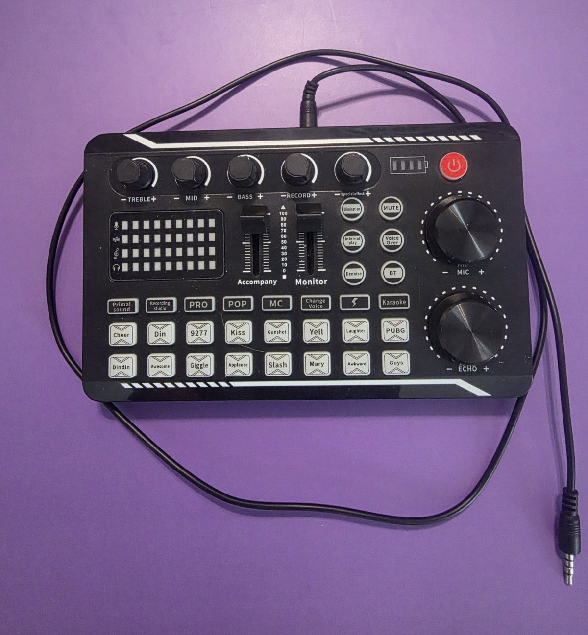 Desktop/console Compact Audio Mixer Sound Card w/ USB-C & 3.5mm, Mute/Echo