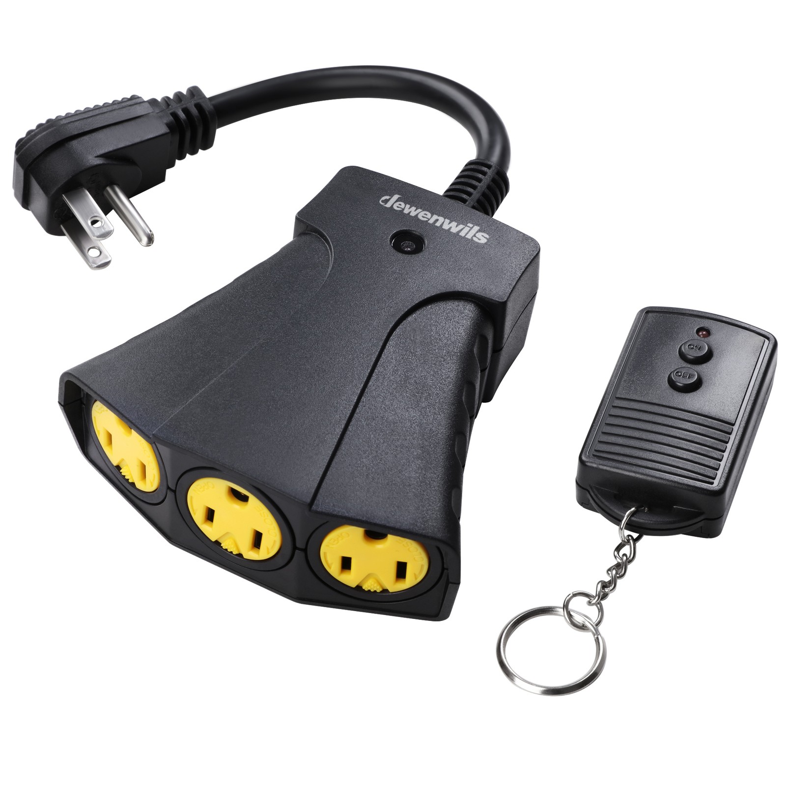 DEWENWILS Heavy Duty 15A 3-Outlet Outdoor Remote Switch UL Listed 100FT Range
