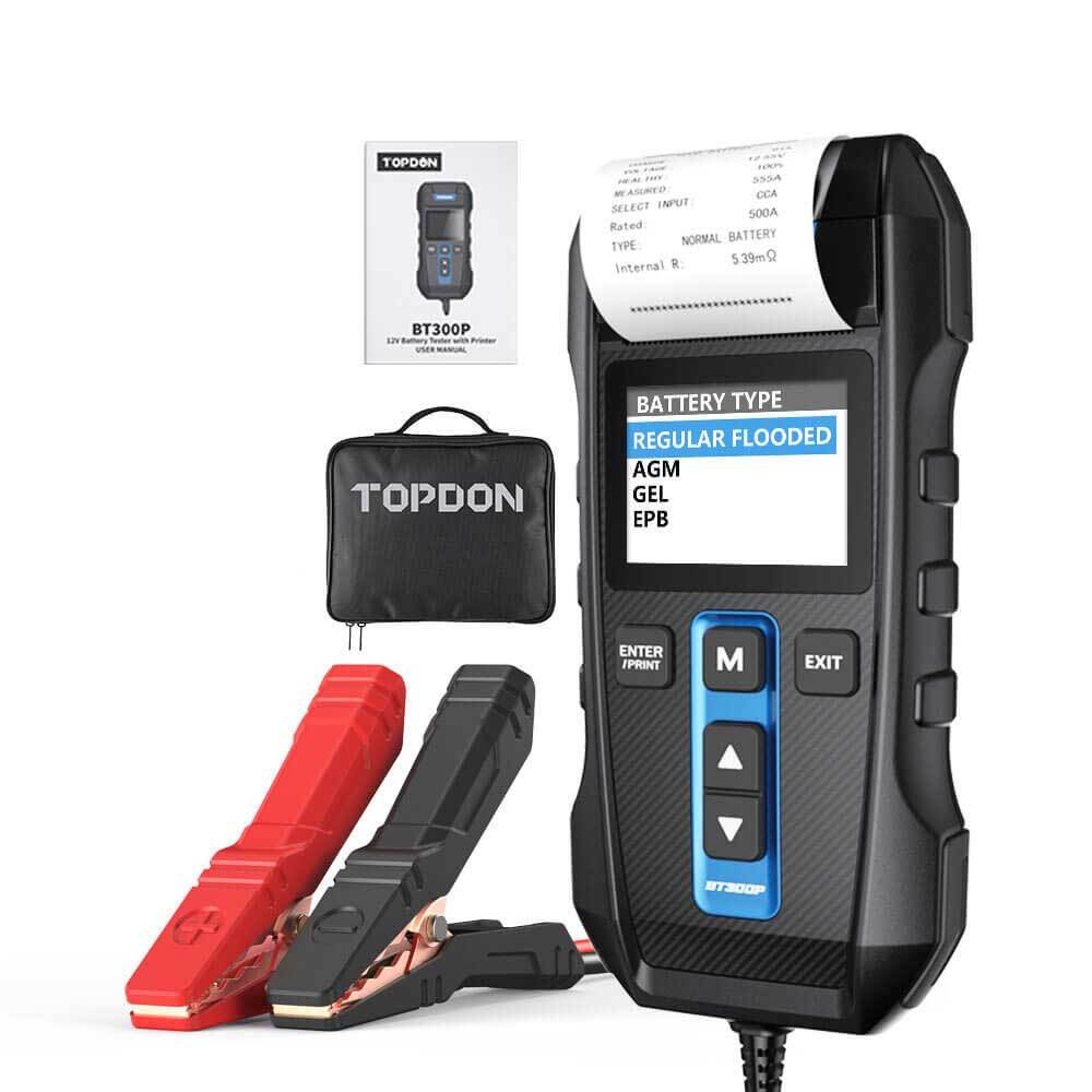 TOPDON BT300P 12V Car Battery Tester Charging Cranking Test For Car Duty Truck