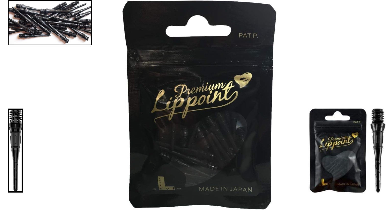 Multiple Length Soft Tip Dart Points - 30 Black Tips for All Dartboards