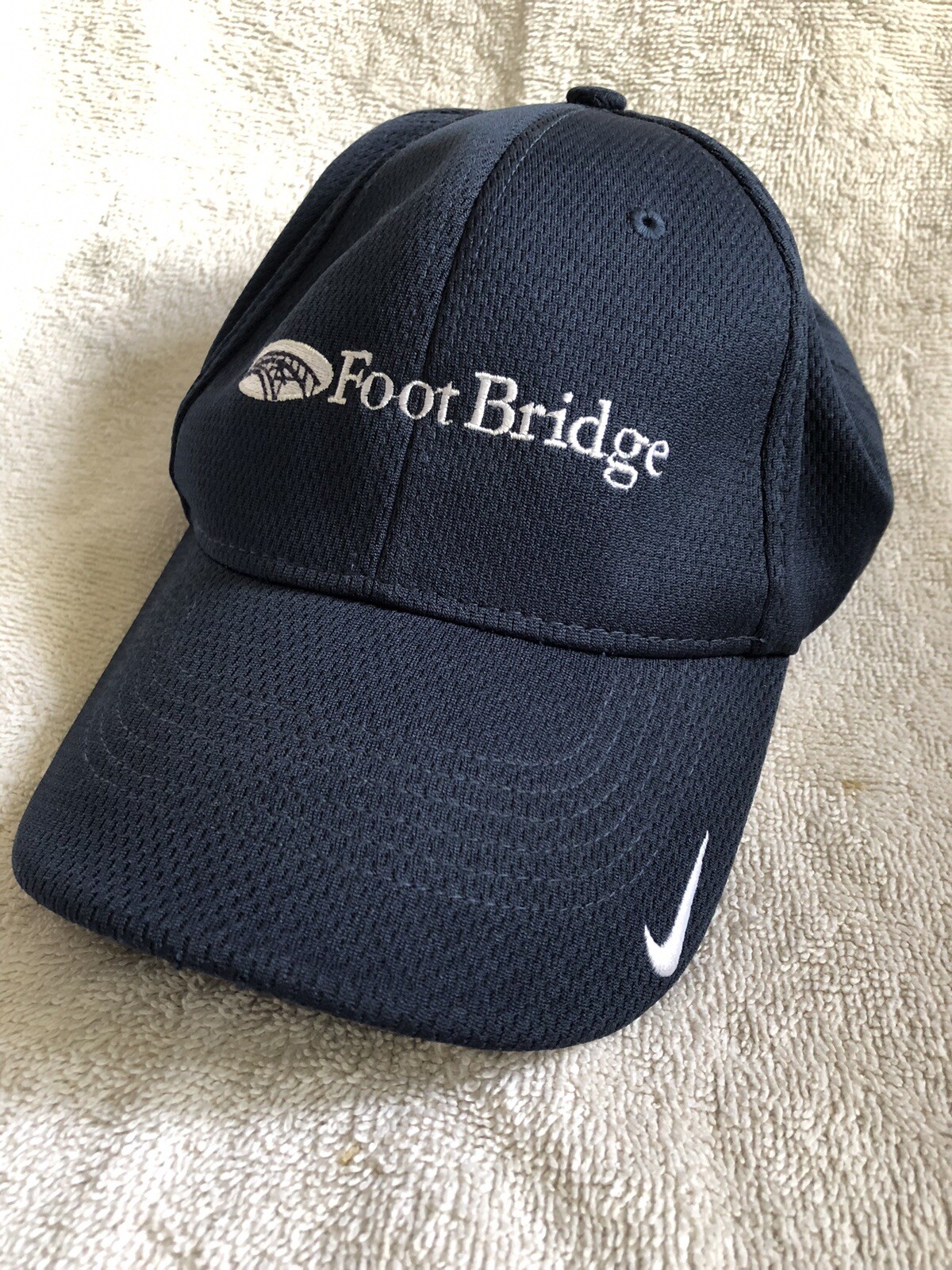 Nike Blue Fitted Golf Hat M/L Foot bridge Logo