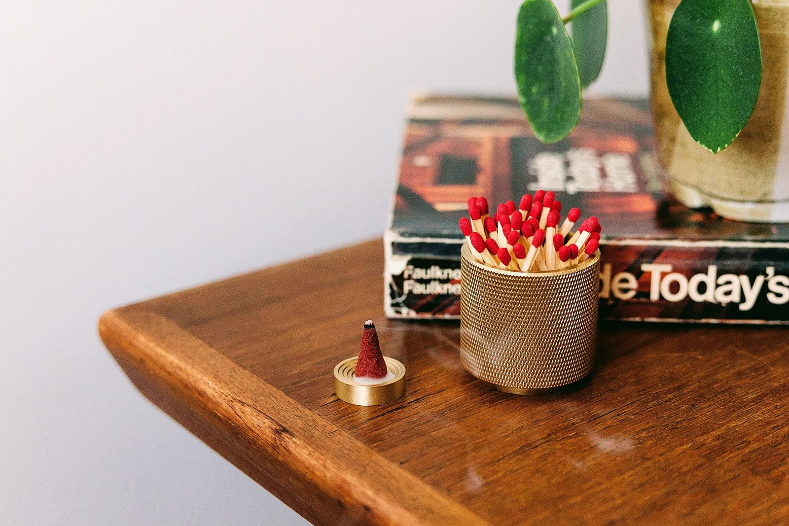 Match Holder with Striker - Bonus Incense - 100% Solid Brass Gold