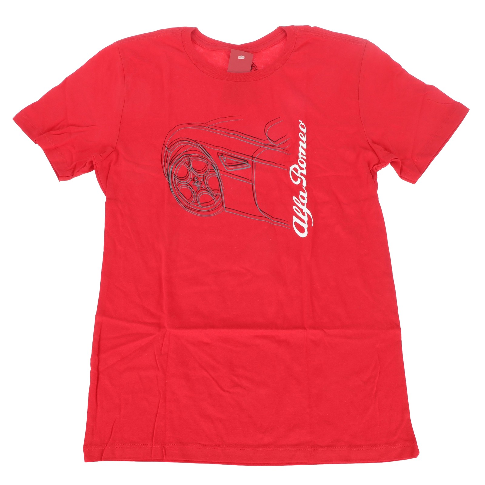 GENUINE ALFA ROMEO Men's Medium Red Short Sleeve Outline/Logo T-Shirt R15AVUM