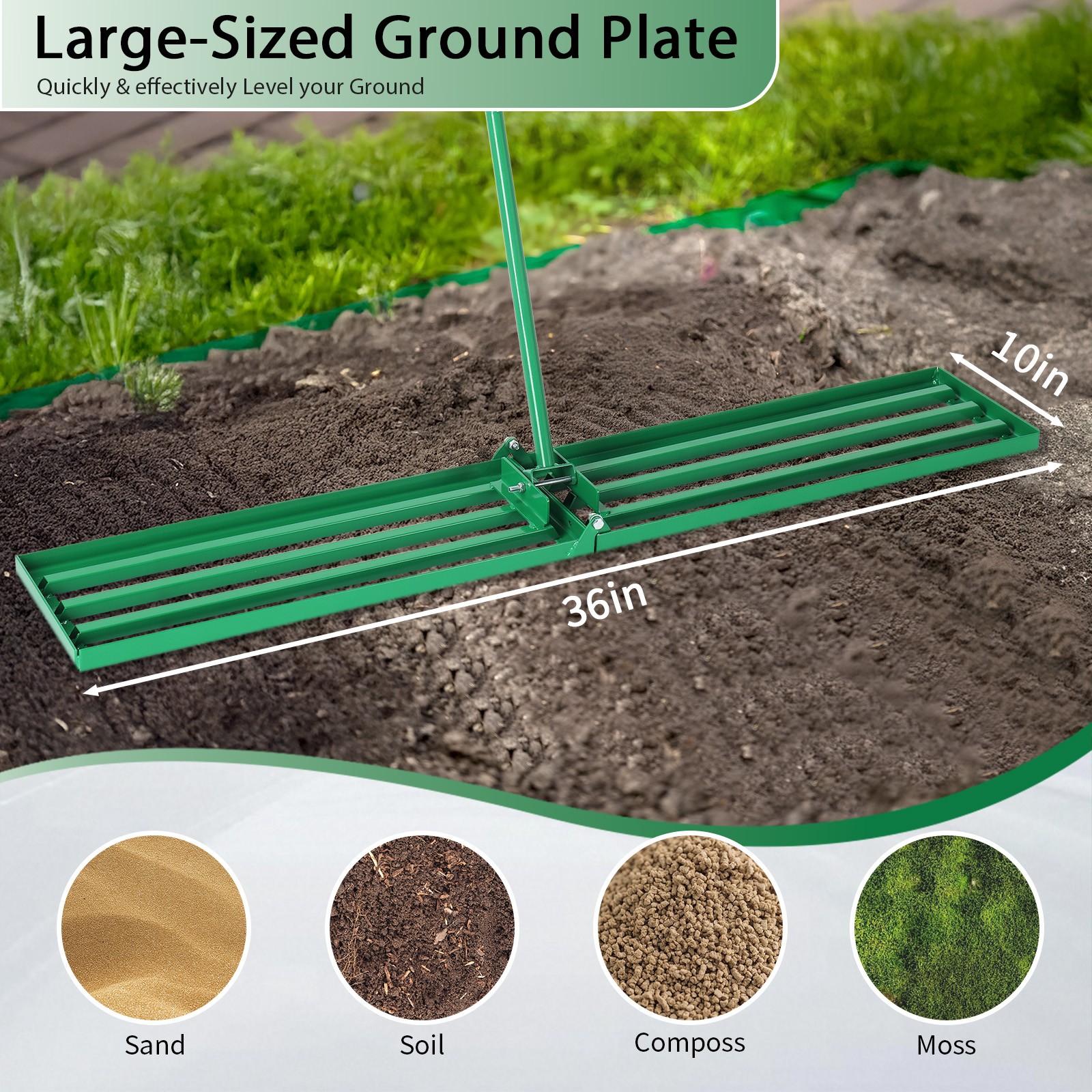 36*9.8*75inch Lawn Leveling Rake