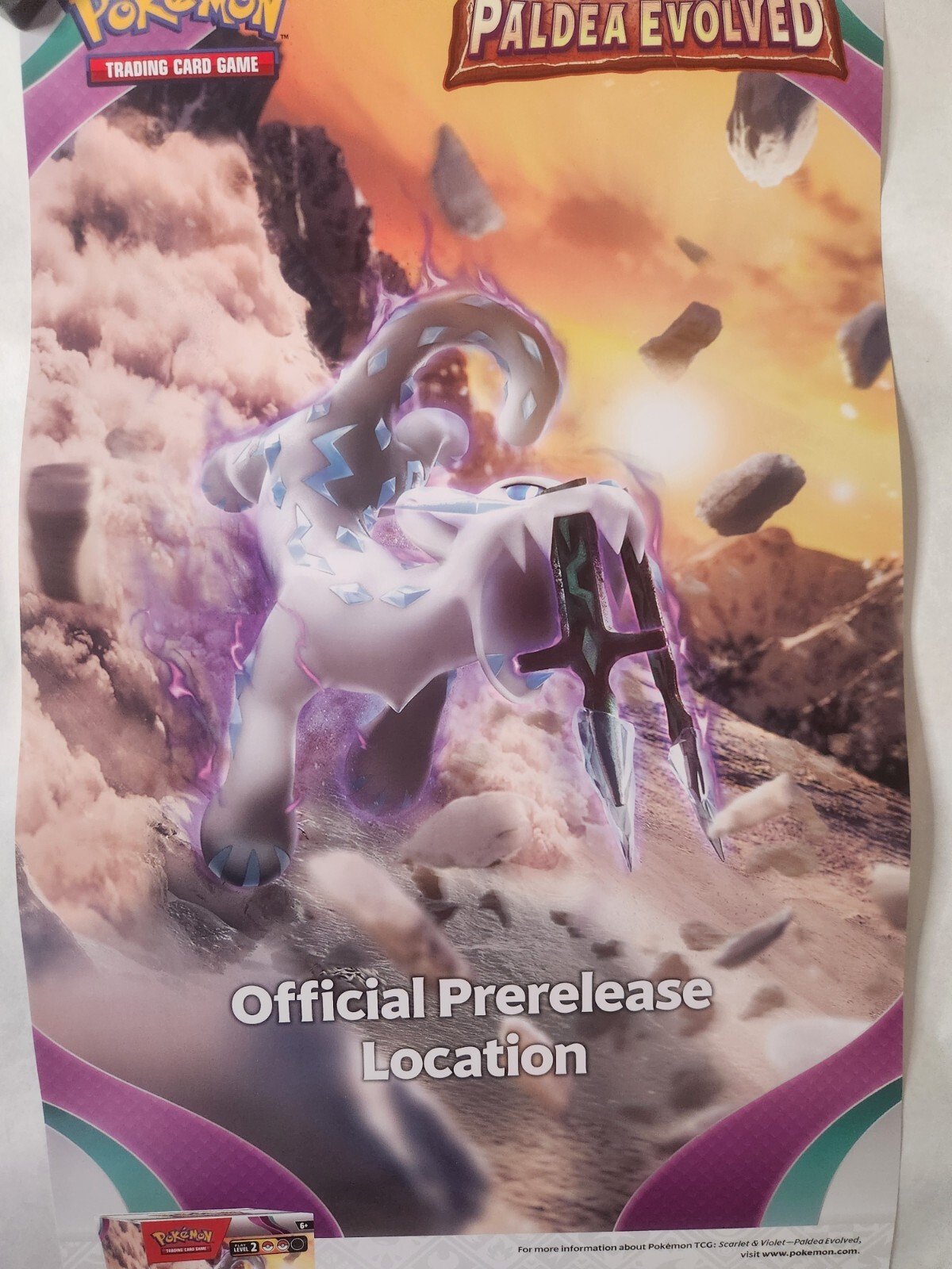 Pokemon SCARLET & VIOLET Store Poster TCG PALDEA EVOLVED Official Prerelease