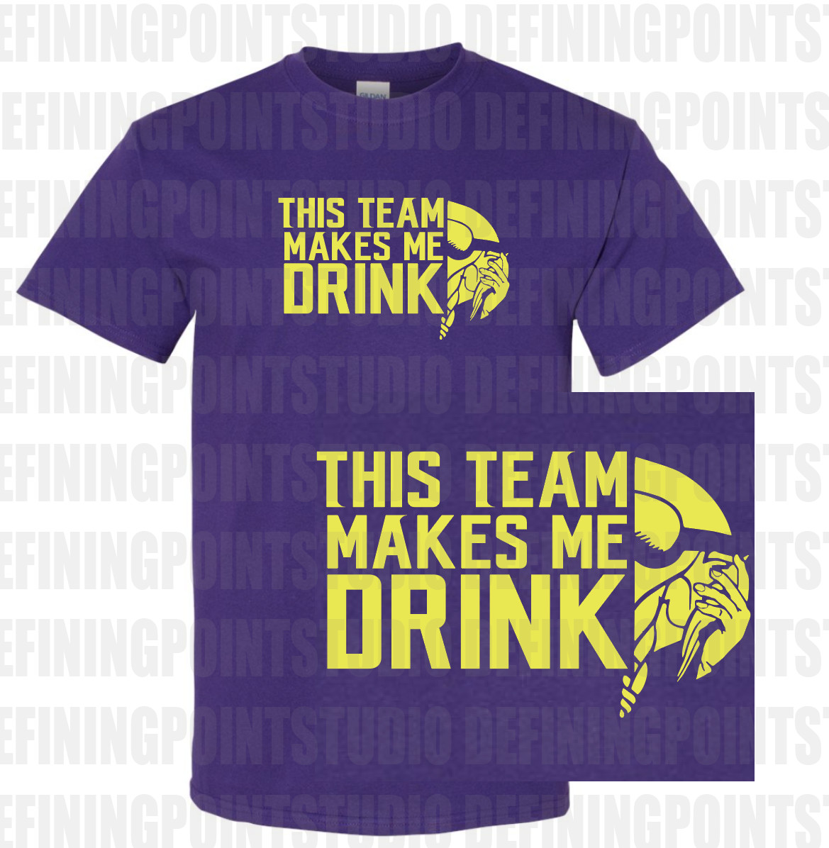 Minnesota Vikings This Team Makes Me Drink T-Shirt | Shirt Funny NFL Skol Purple