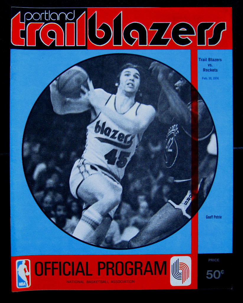 1973-74 PORTLAND TRAILBLAZERS vs HOUSTON ROCKETS PROGRAM NRMINT