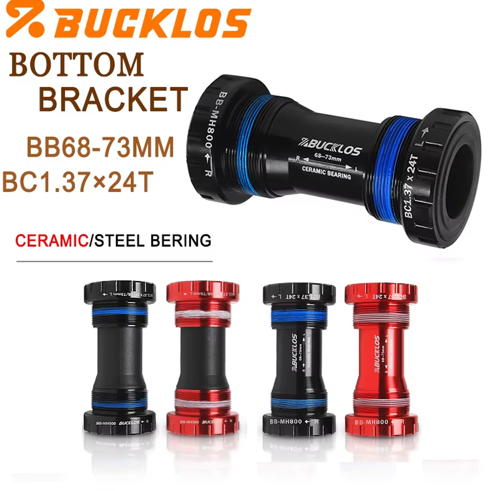 68/73mm Bottom Bracket Bearing Threaded MTB/Road Bike for Shimano 24mm Crank BB