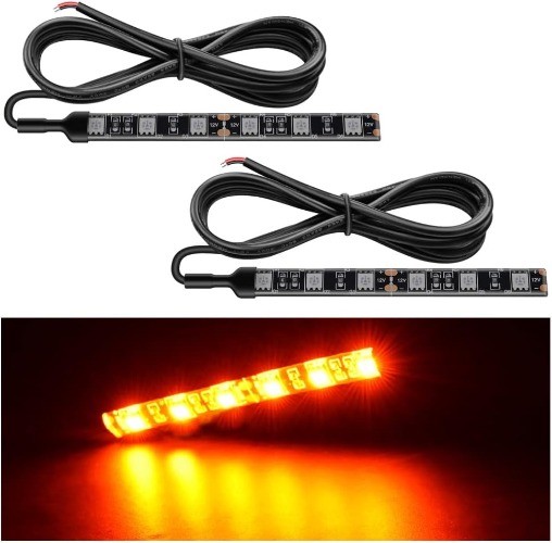 2PCS 6-5050-SMD Waterproof Flexible Turn Signal Backup Licen Color: 2PCS Amber