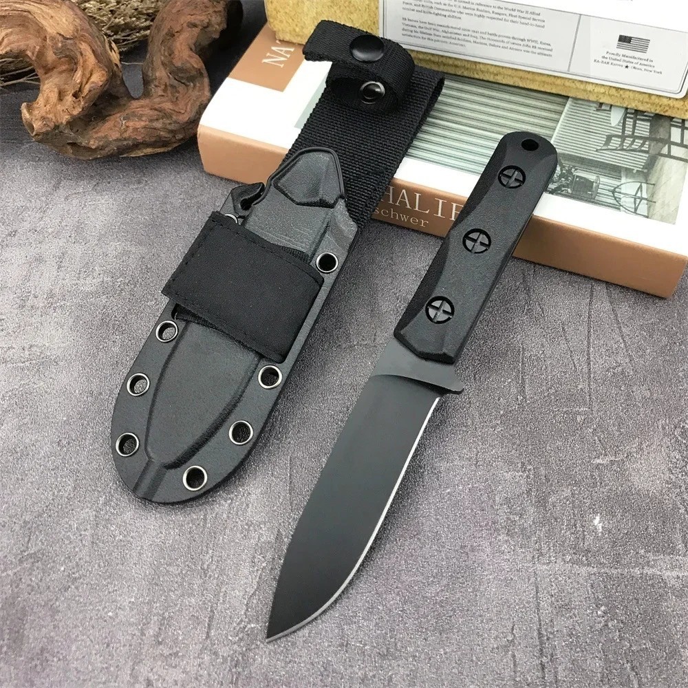 Bushcraft Small Fixed Blade Knife 440C Stainless Steel Field Camping Drop Point