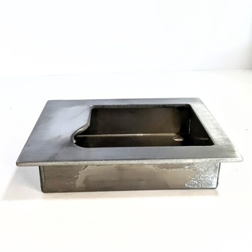 Stainless Steel Recessed Flush Pull Finger Insert Sliding Door Handle 5" x 5"