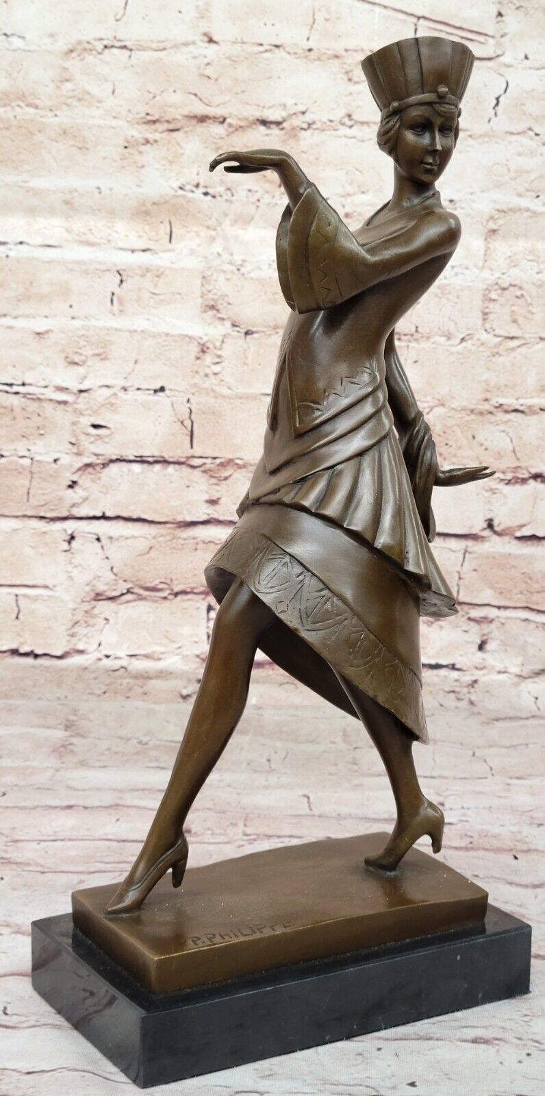Art Deco Genuine Bronze Sculpture by Paul Philippe: Handcrafted Art Nouveau Sale