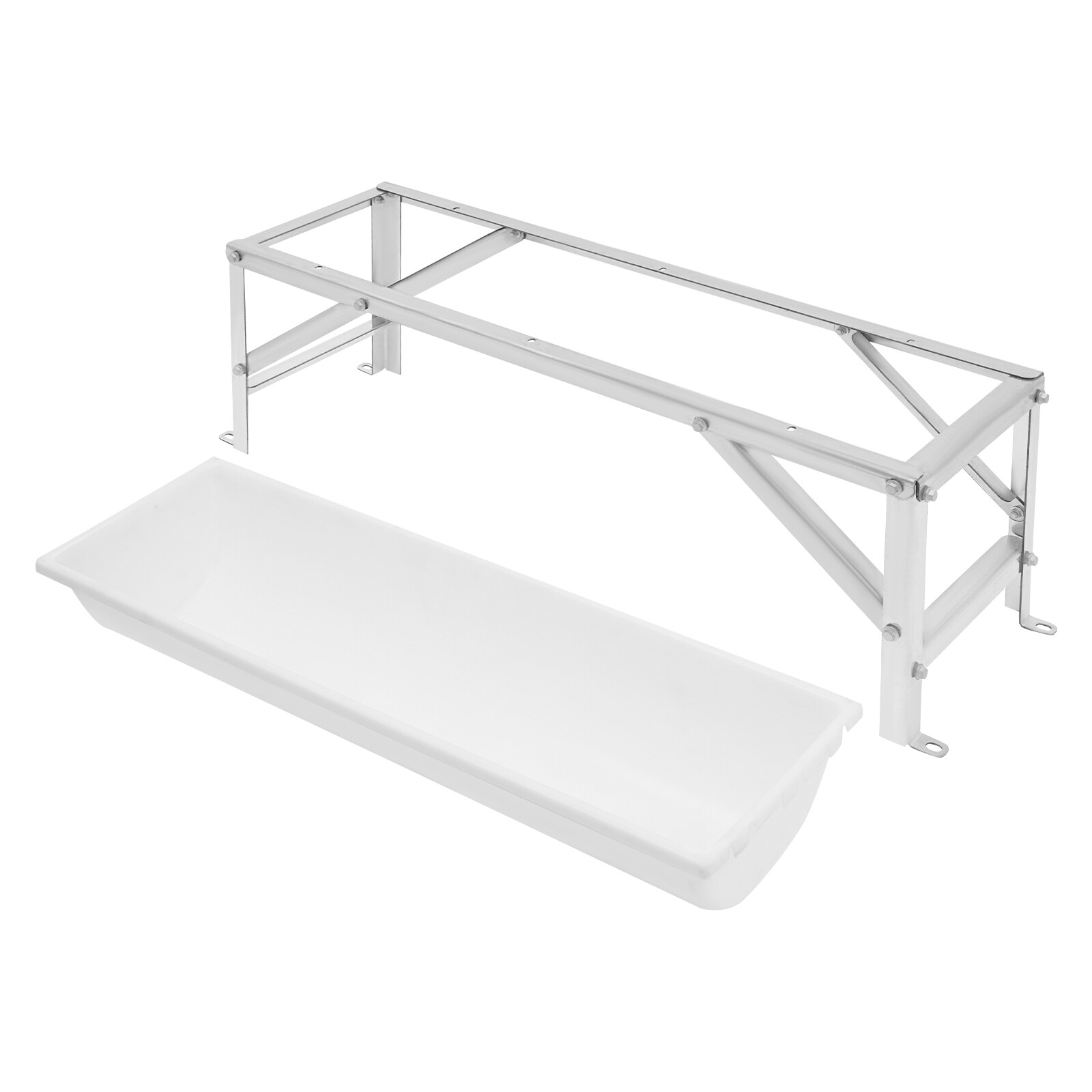 35L Livestock Rectangular Feed Trough Feed Trough Feeder w/Stand Floor Standing