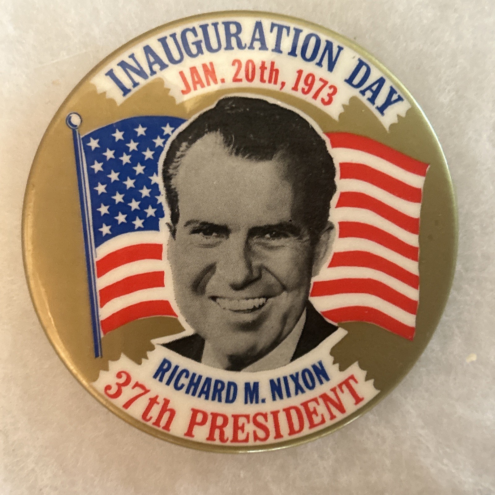 Inauguration Day 1973 Richard’s. Nixon 37th President  3 1/2” pinback