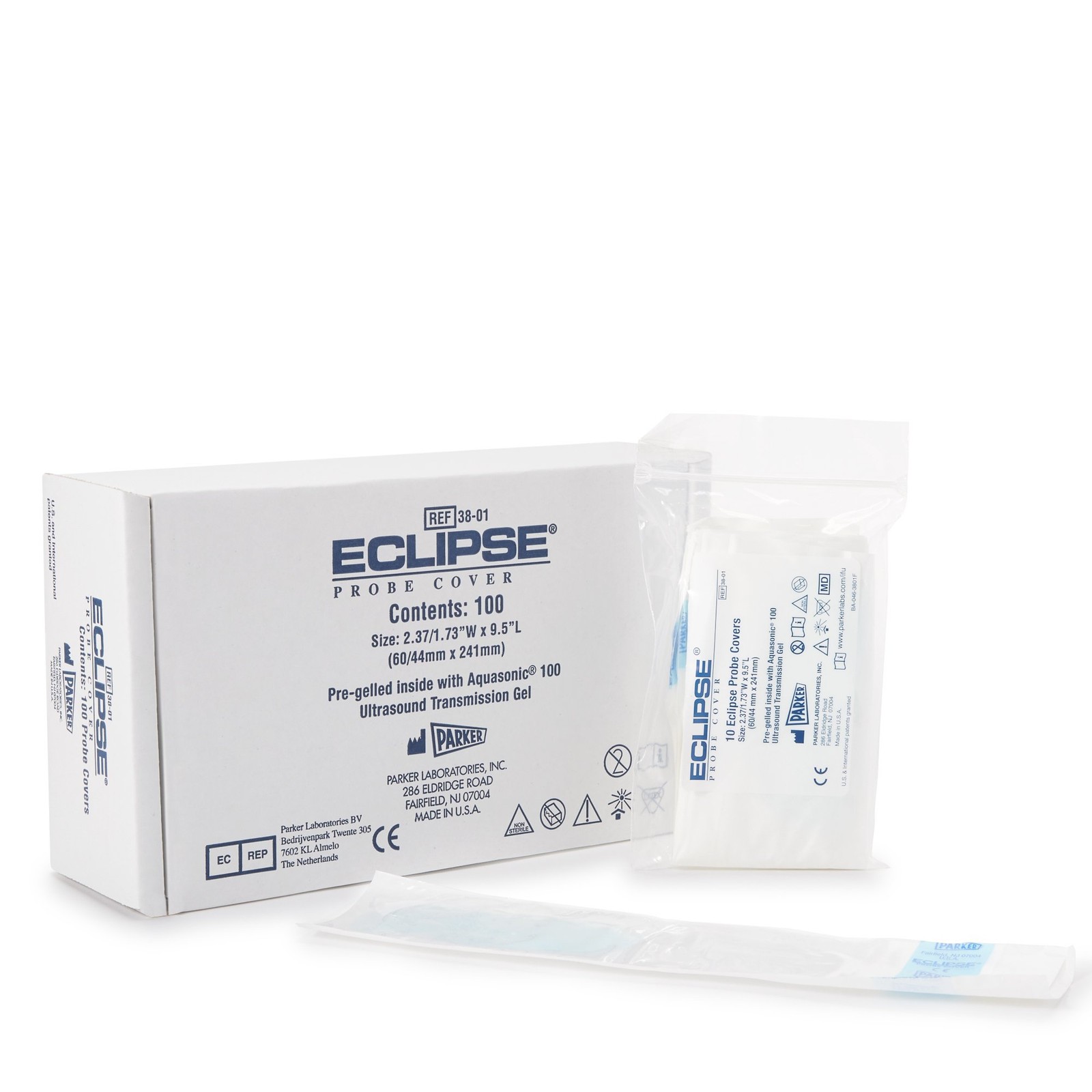 Eclipse Ultrasound Probe Cover 2-1/2 Inch tapered to 1-3/4 X 9-1/2 Inch 38-01