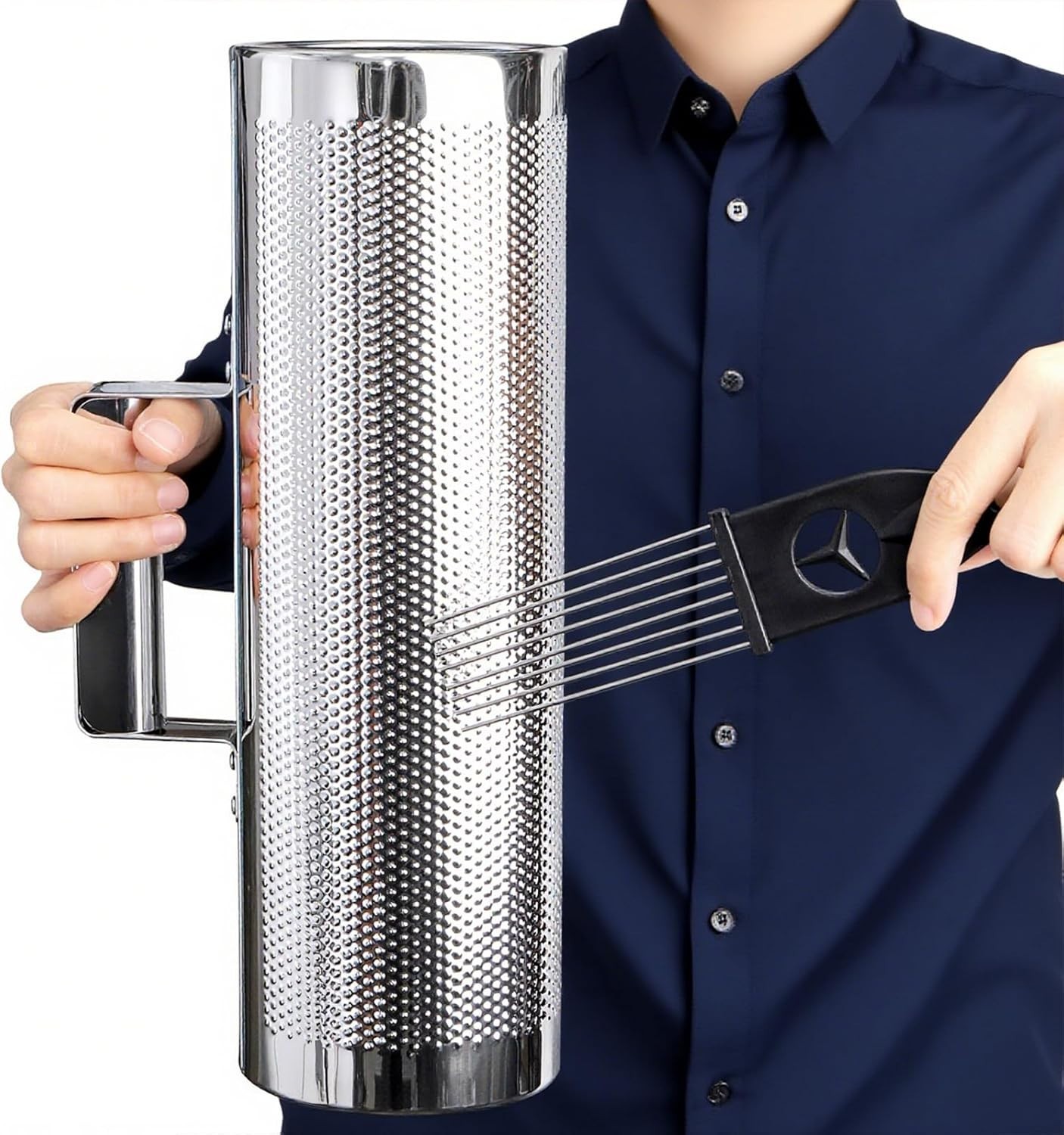 Versatile 12" Stainless Steel Guiro with Integrated Scraper for Beginners & Pros