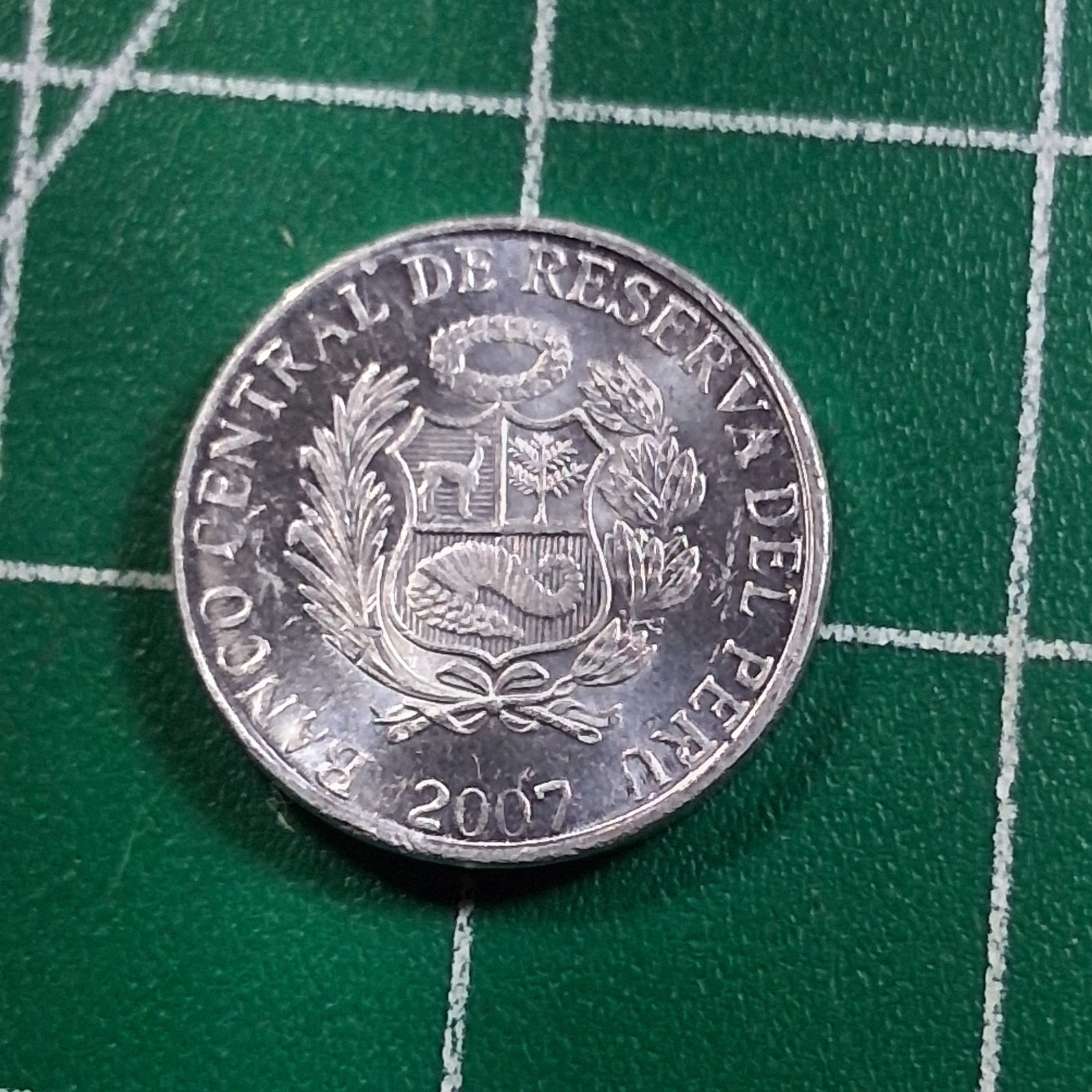 2007 Peru National Coat of Arms 1 Centimo Currency Coin
