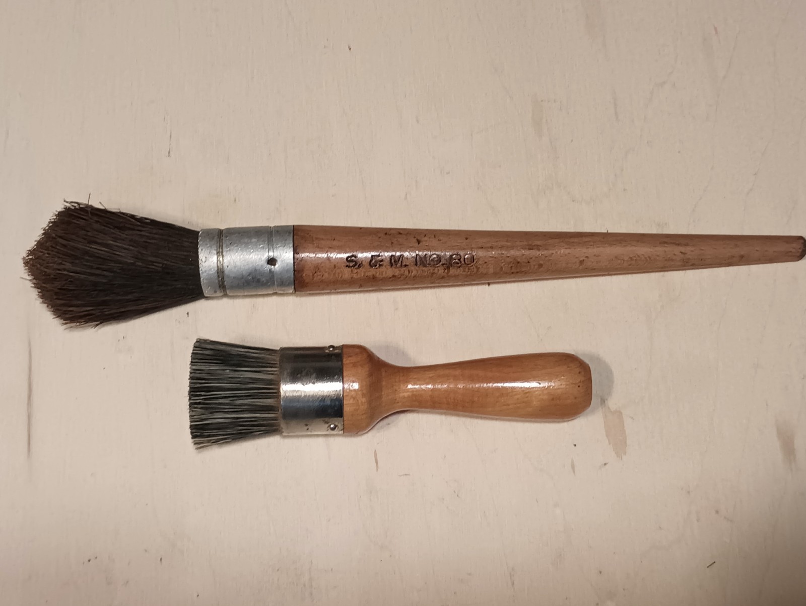 Vintage S.&M. NO.80 Parts cleaner brush and Vintage Shoe Polish Brush