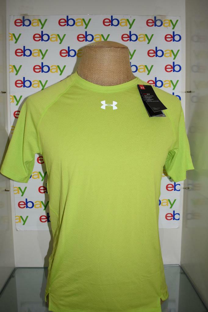 Under Armour Qualifier HexDelta Short Sleeve Shirt 1326587 394 Green Citrine NWT