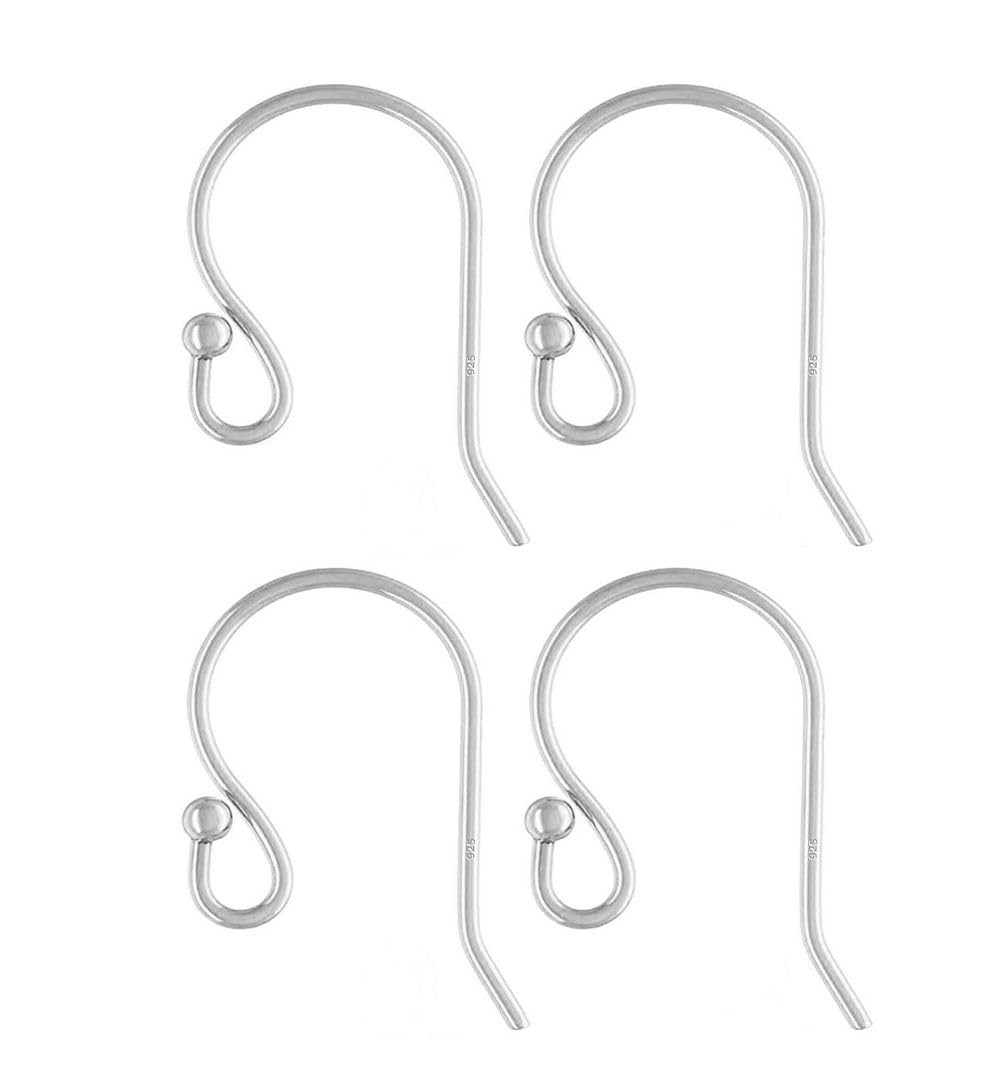 20pcs Authentic Sterling Silver Ball End Fish Earring Hooks Connector 20mm Da...