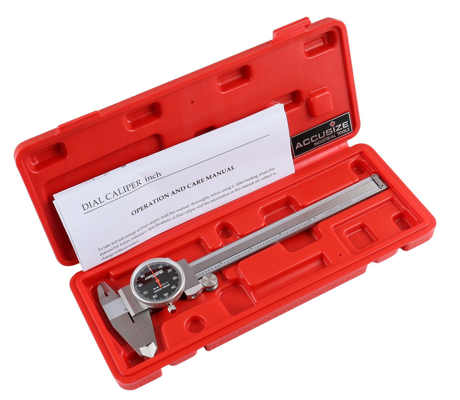 Accusize Industrial Tools 0-6 x 0.001 Range x Resolution Dial Caliper, Black