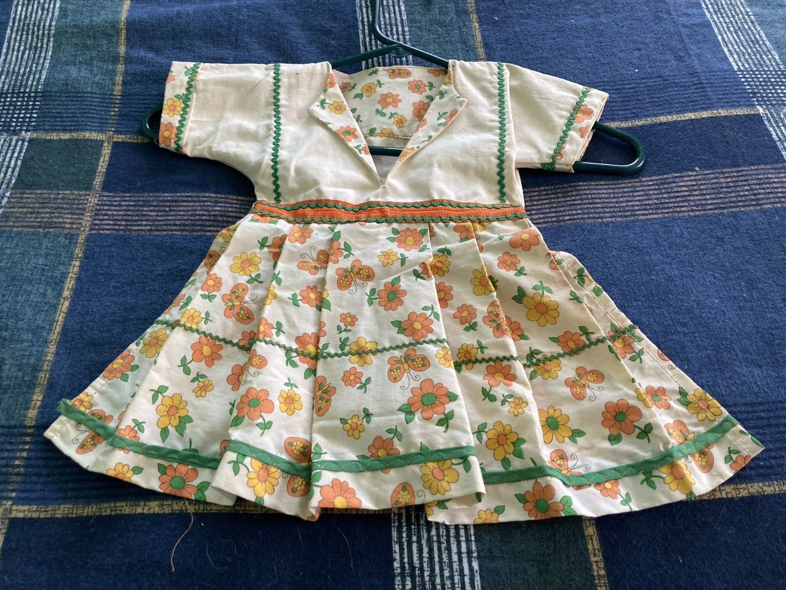 Clothespin bag little girl dress  for hanging out on clothesline no hanger