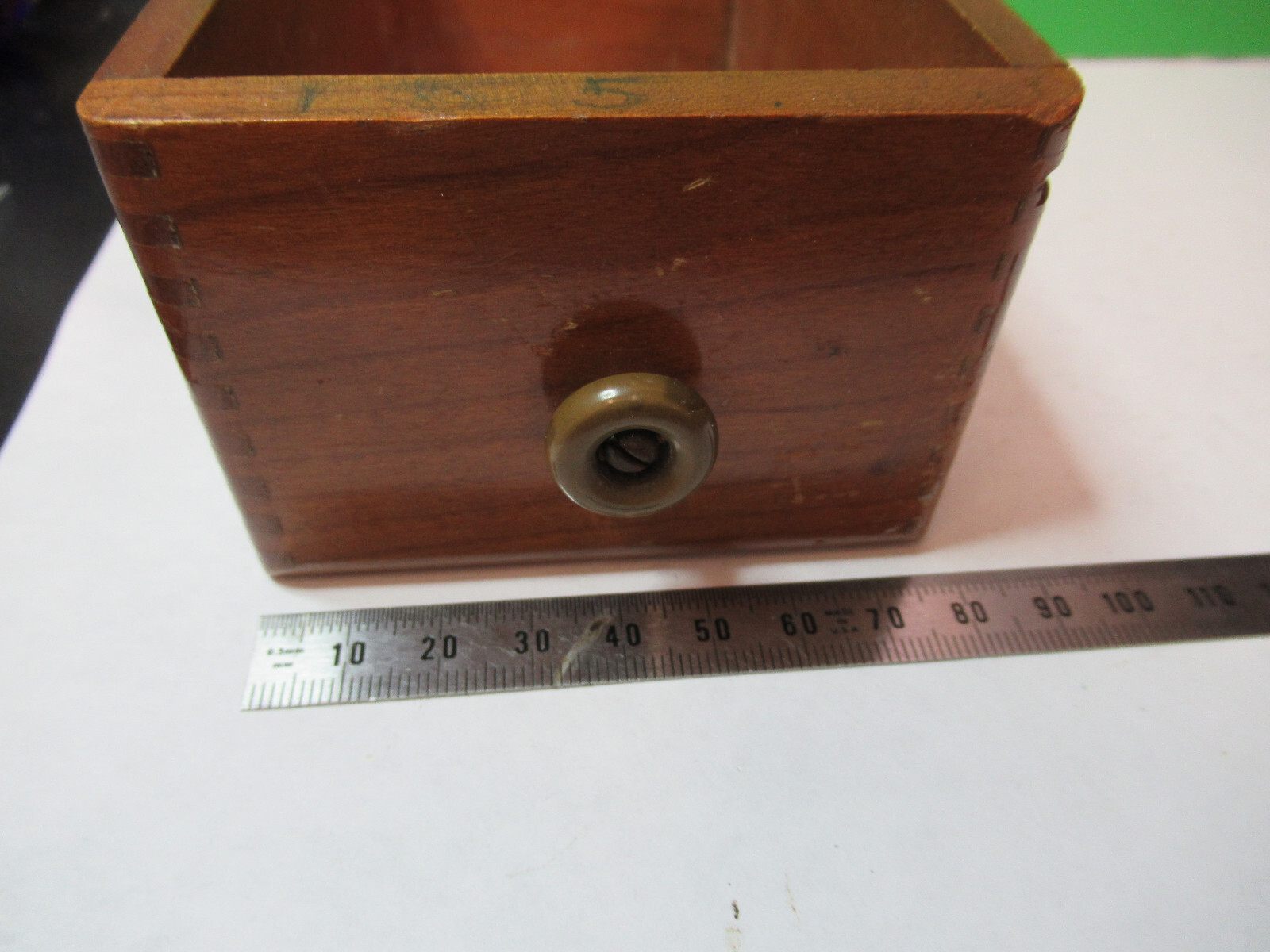 ANTIQUE BAUSCH LOMB MINI WOOD BOX DRAWER MICROSCOPE PART AS PICTURED  X2-A-86