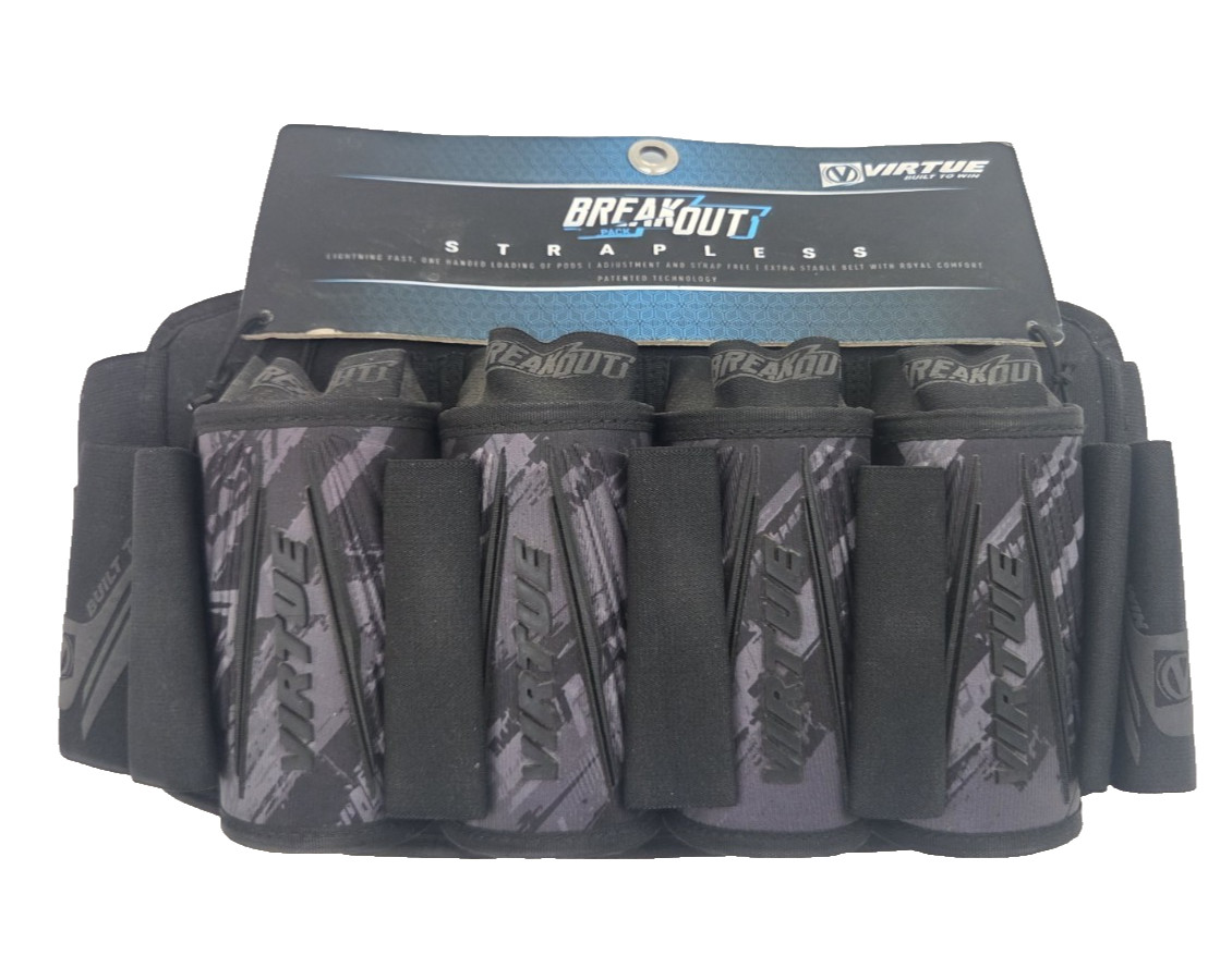 Virtue Paintball Breakout V2 4+7 Strapless Padded Pod Harness Pack Graphic Black