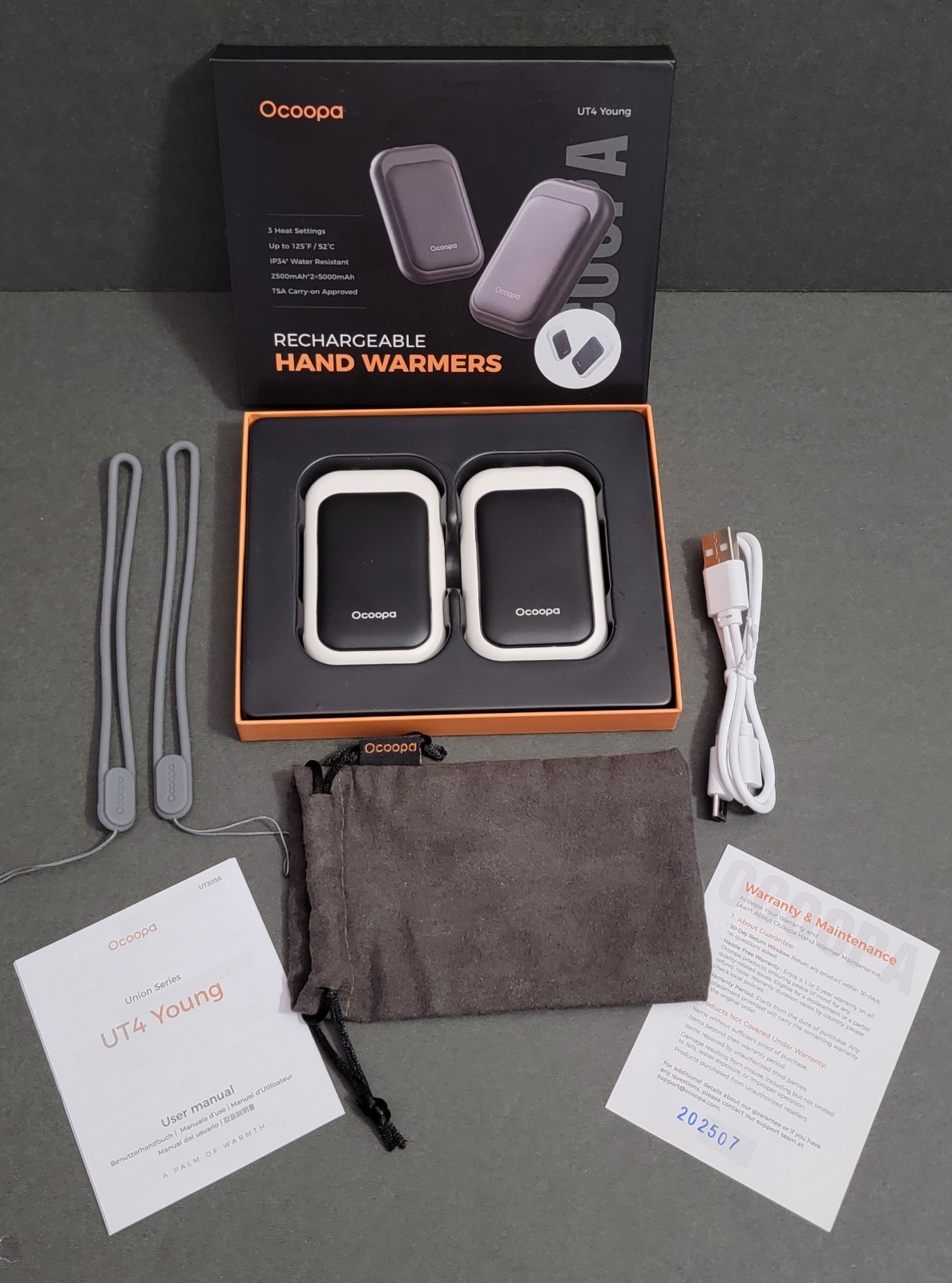 Hand Warmers Rechargeable, Ocoopa UT3056, TSA Approved