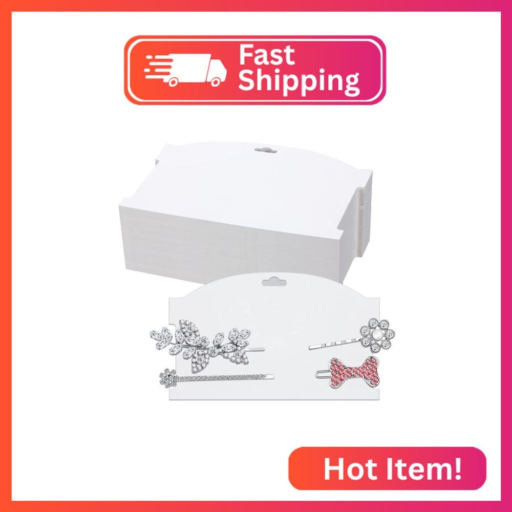 Geyee 50 Pieces Hair Clip Headband Display Cards 7.8 x 4.8 Inches Hair Bow Claw
