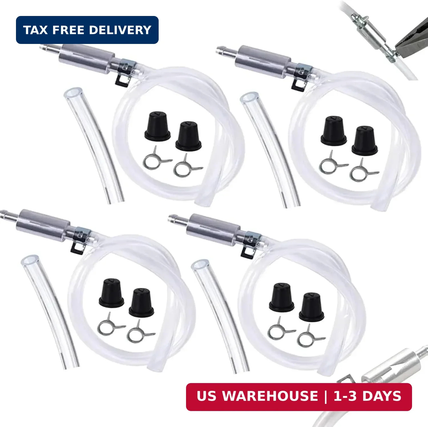 4 PCS Universal Brake Fluid Deflerator, Brake Bleed Hose, Brake System Bleeding
