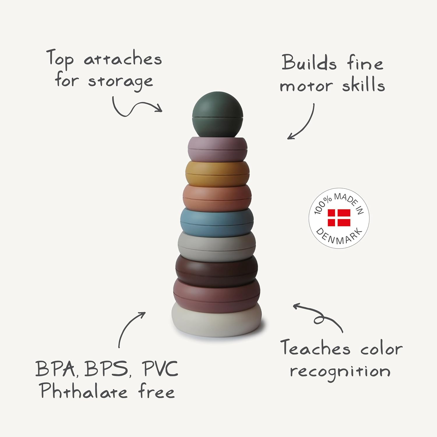 Stacking Rings Toy | Made in Denmark (Rustic)