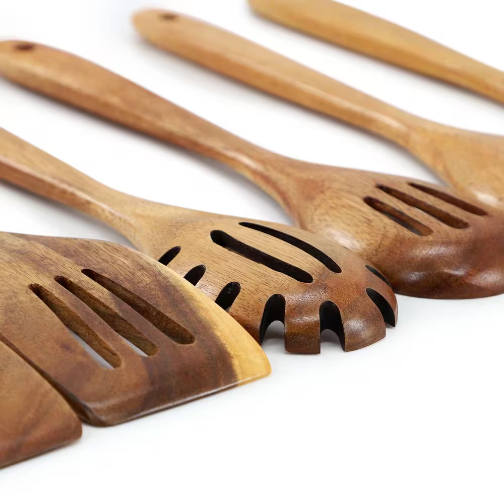 6 Piece Acacia Wood Kitchen Utensil Set