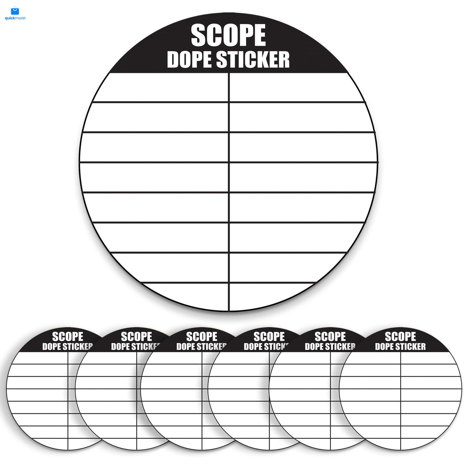 12 Pack Writable Scope DOPE Sticker for Long-Range Shooting- 1.5 Inch, White