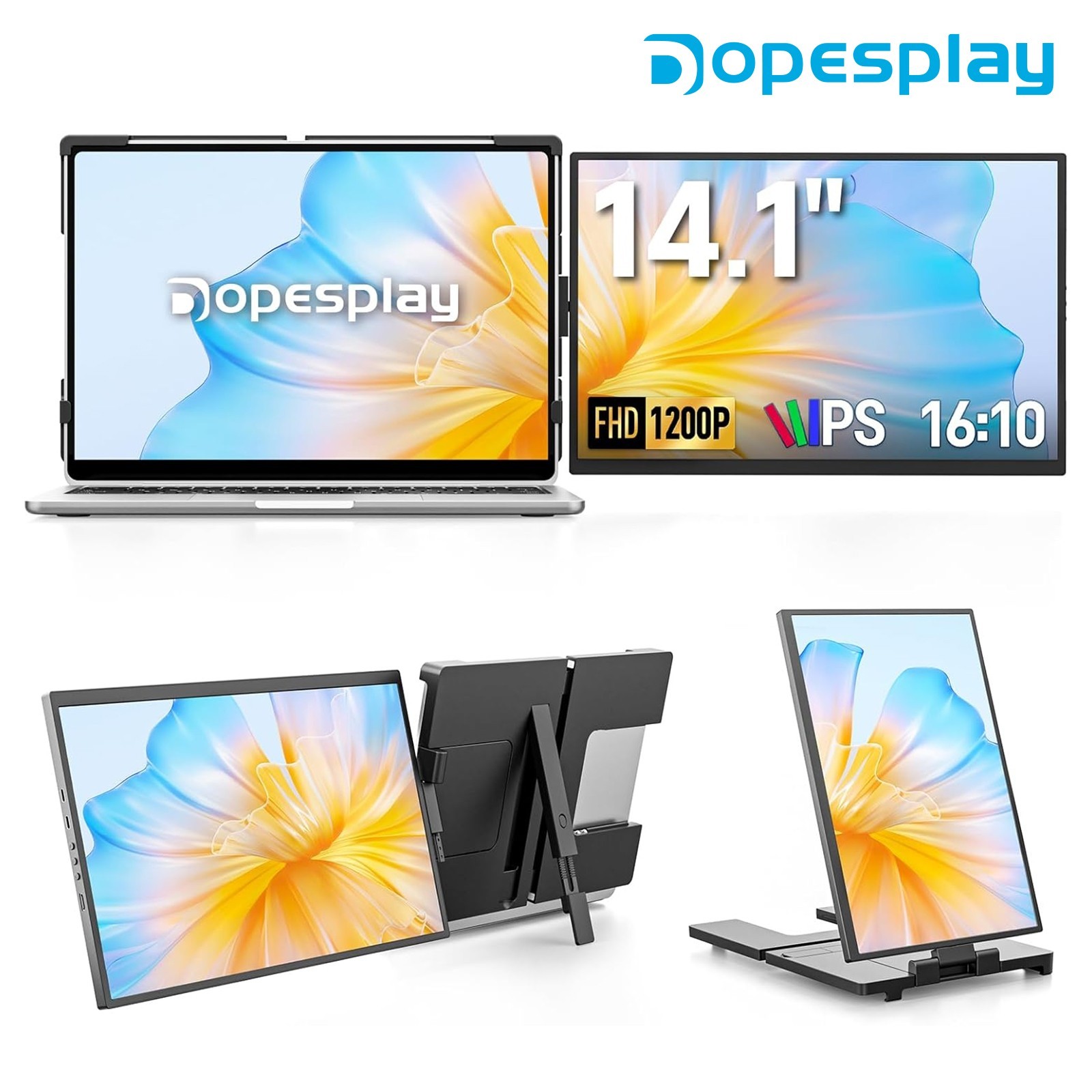 14.1'' Used Laptop Screen Extender Portable Monitor 1200P IPS for 14-17" GRADE A