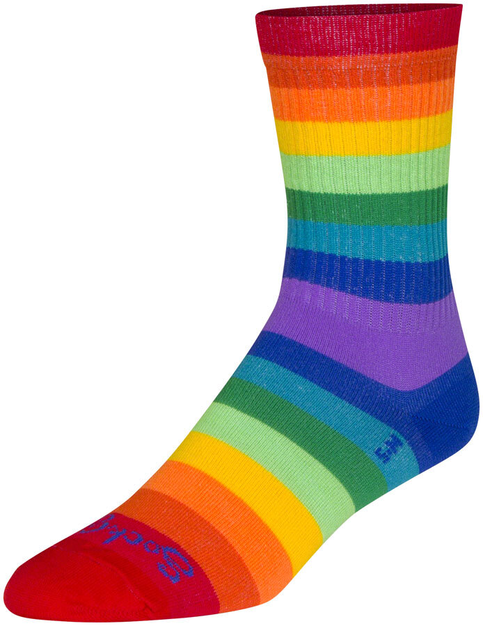 SockGuy Crew Fabulous Socks - 6 inch, Rainbow, Large/X-Large