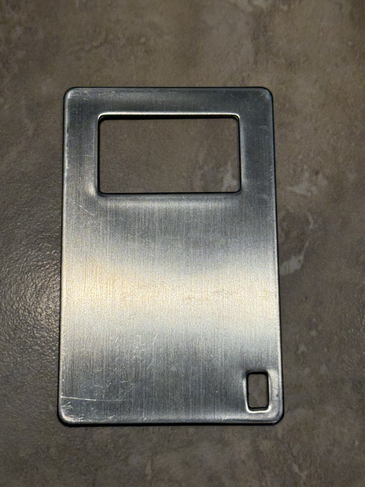 Credit Card Size Plain Metal Bottle Opener-  Stainless Steel.  New, Never Used.