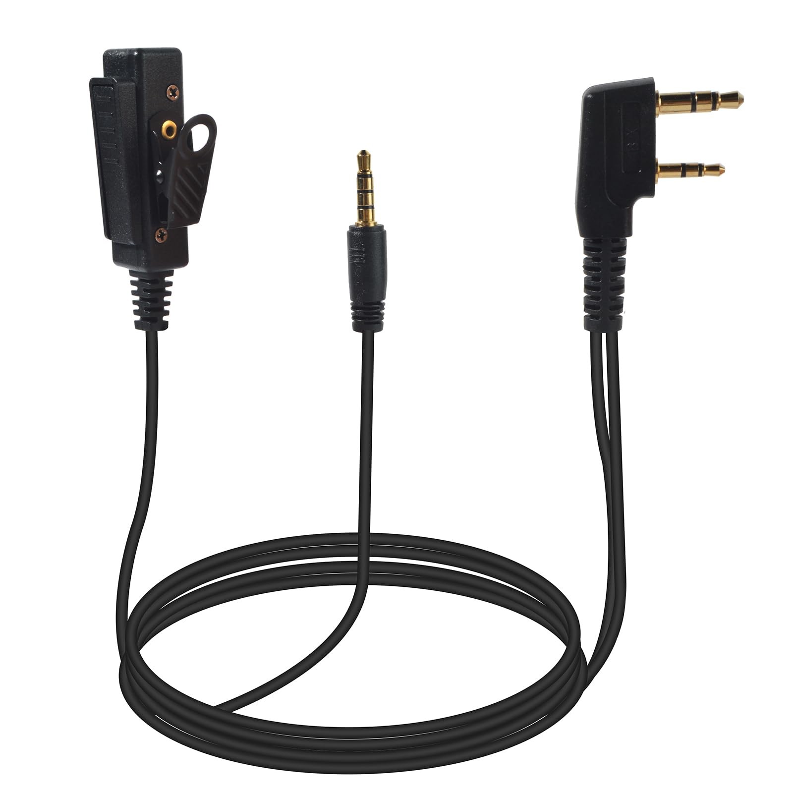 HYSHIKRA Universal 2-Pin K1 to 3.5mm Audio Adapter with PTT(Push 100 cm