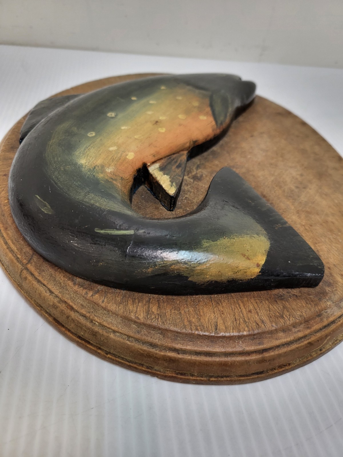 Vintage Fish Carving Plaque
