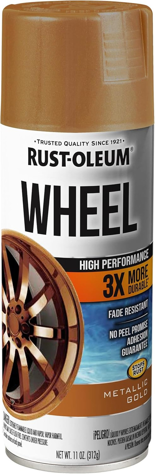 368077 High Performance Wheel Spray Paint, 11 Oz, Gold, (Pack of 1)